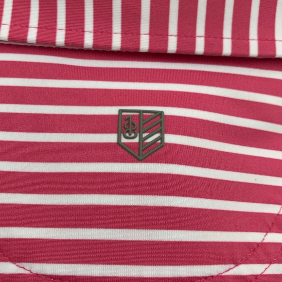 🏌️Pink & White Striped Golf Polo - Picture 4 of 4